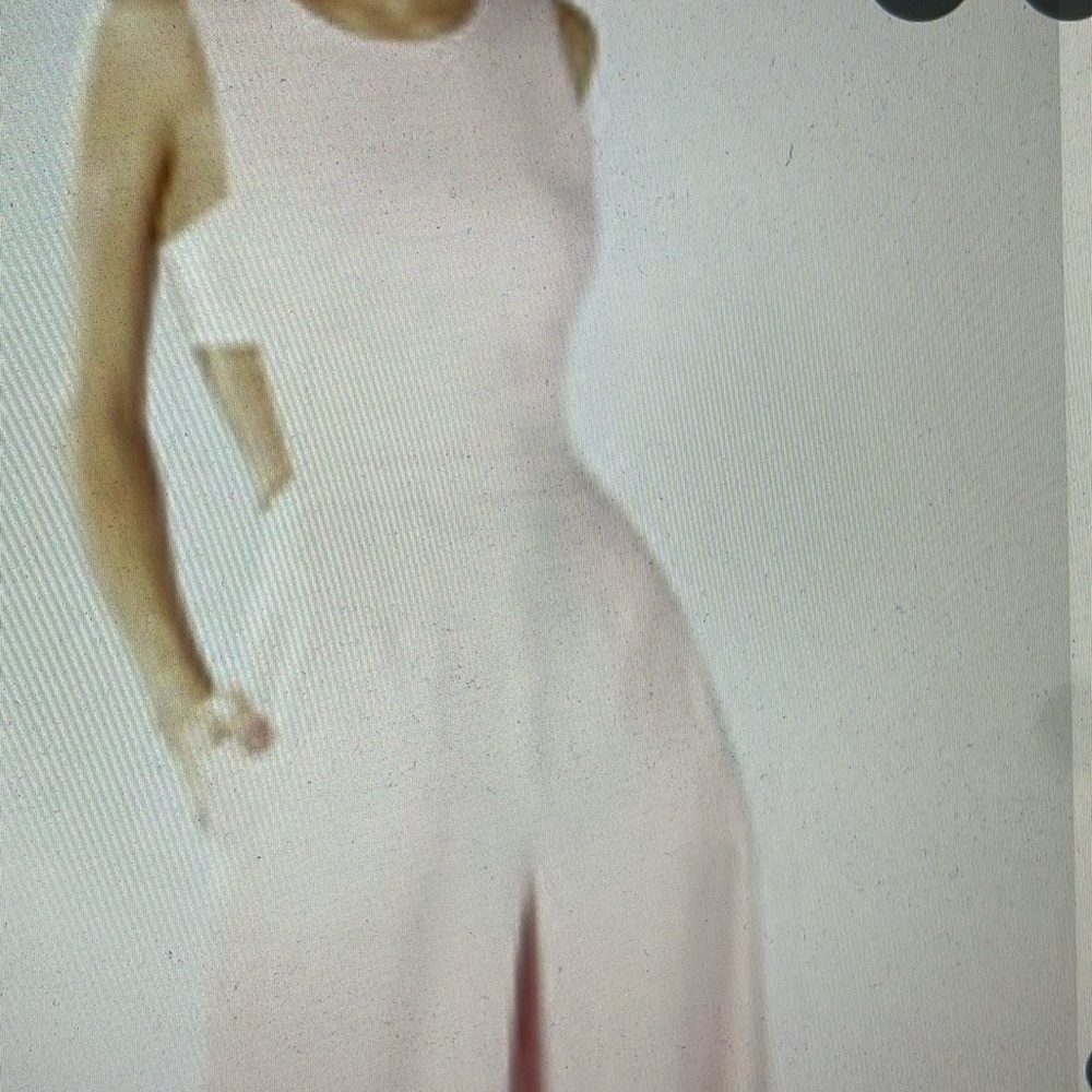 BCBGMaxAzria pale pink Wide-Leg Jumpsuit with High Neckline